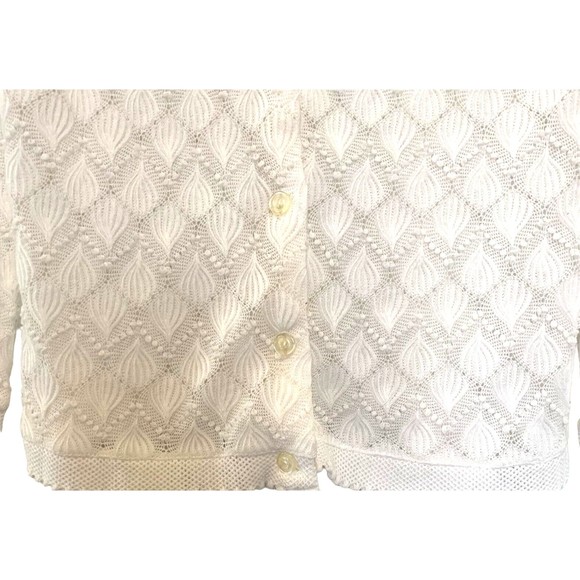 Elegant White Textured Cardigan - Picture 5 of 8